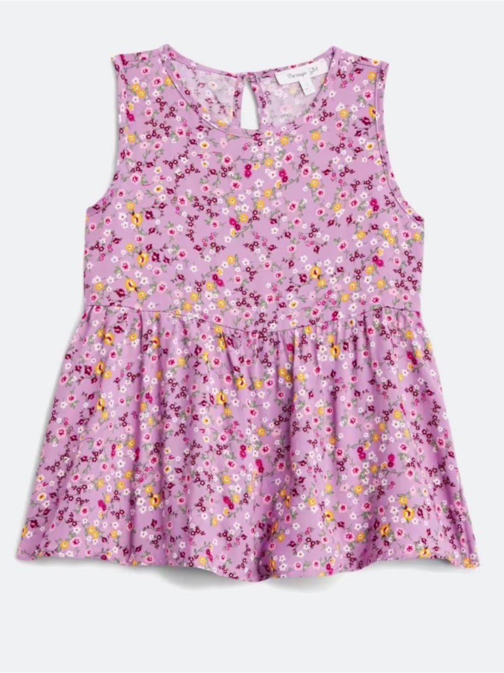 NWT Purple Floral Sleeveless Peplum Top
